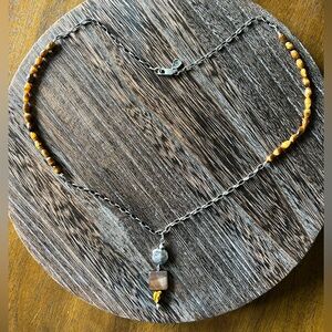 Silpada (Modified) Sterling Silver Tiger’s Eye Bead Necklace